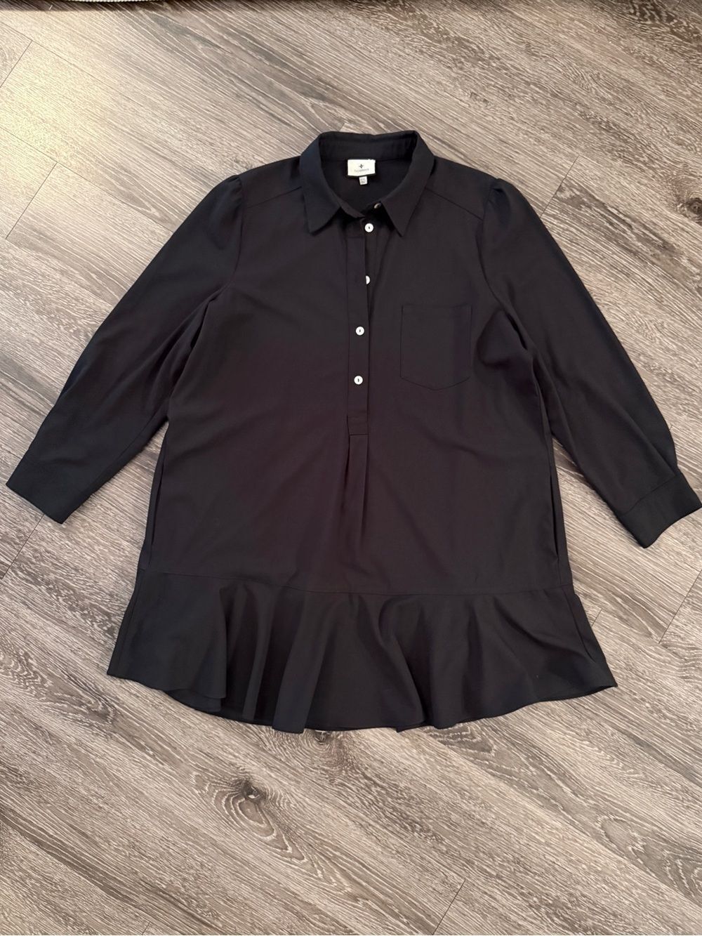 Tuckernuck Black Crepe Callahan Shirt Dress